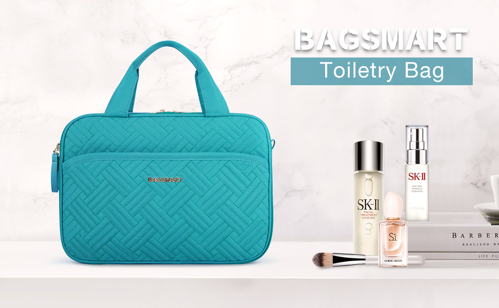 BAGSMART Large Toiletry Bag, Travel Makeup Organizer Water