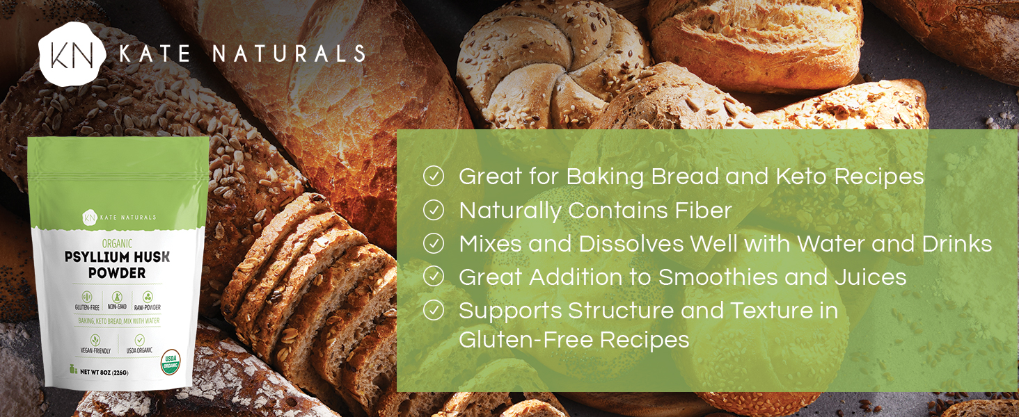 psyllium husk powder bread keto gluten free texture structure smoothie juice water fiber