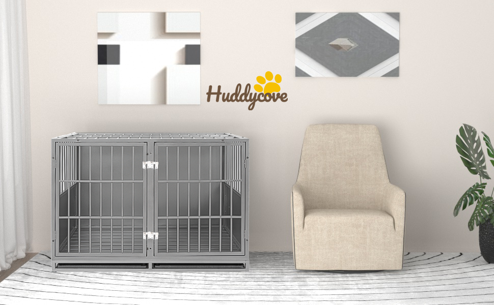 Huddycove Stackable 48 inch Dog Crate Compatible with