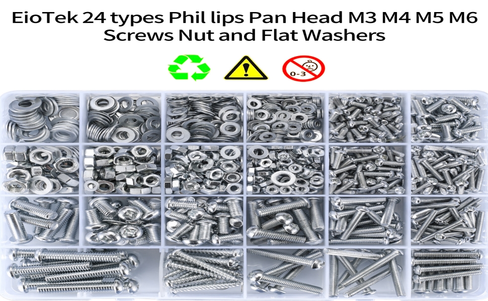 Amazon.com: 1080 Pcs Screws and Bolts and Nuts Assortment