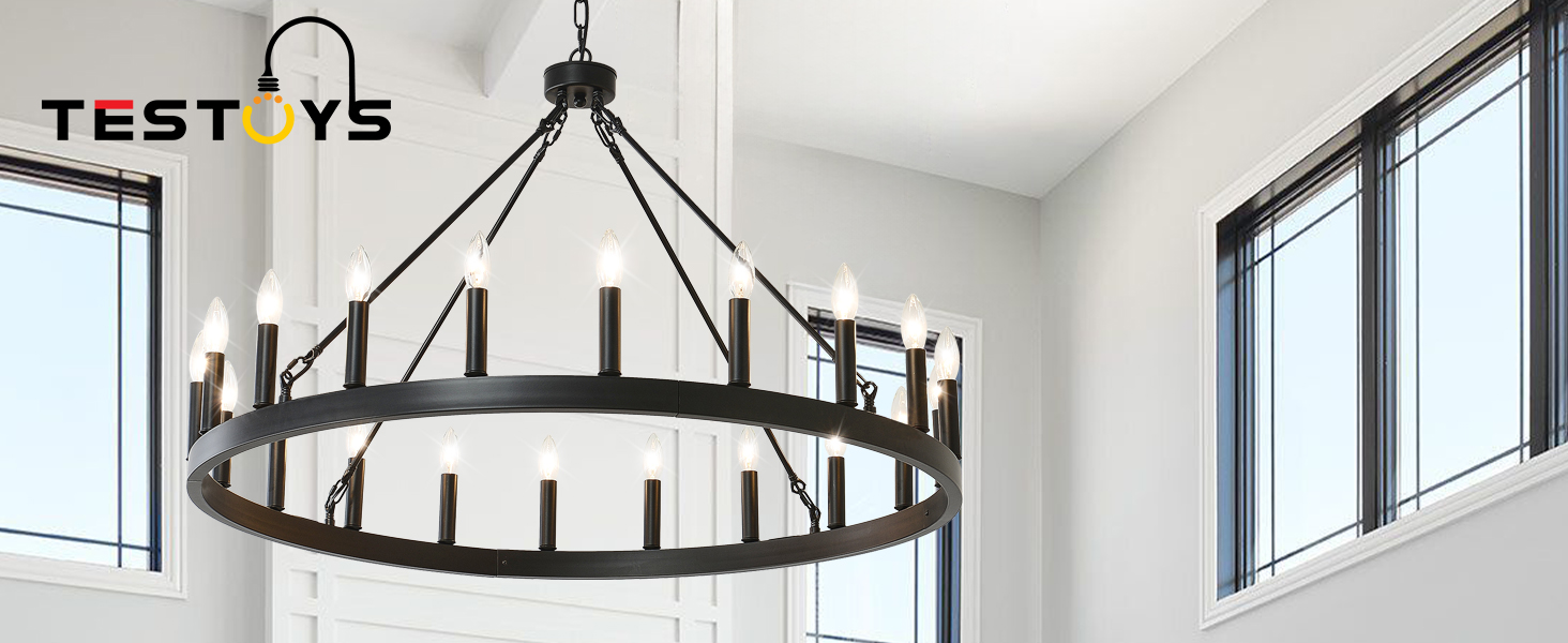 TESTOY Wagon Wheel Chandelier offer exudes vintage and special auro to your homewagon