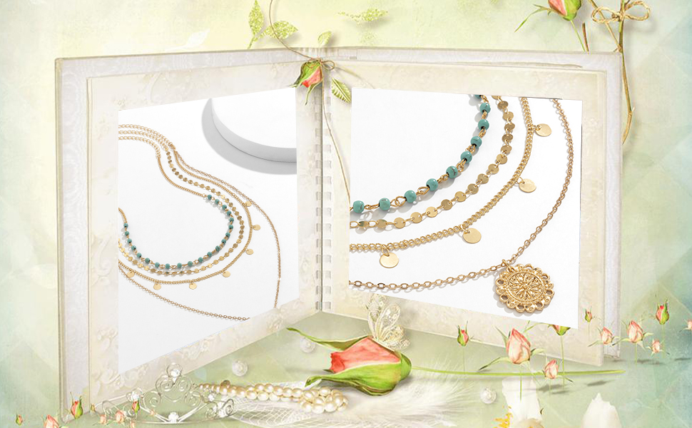 Turquoise Coin Long Necklace