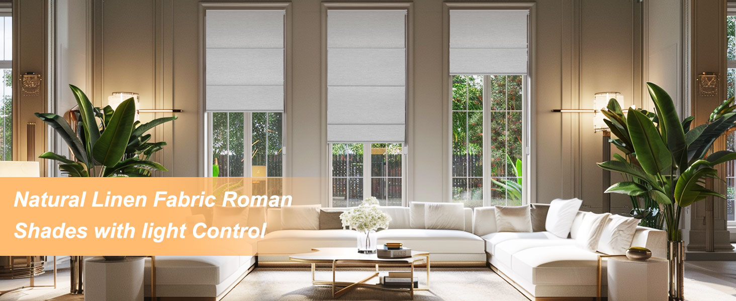 BERISSA Roman Shades for Interior Windows, Room Darkening