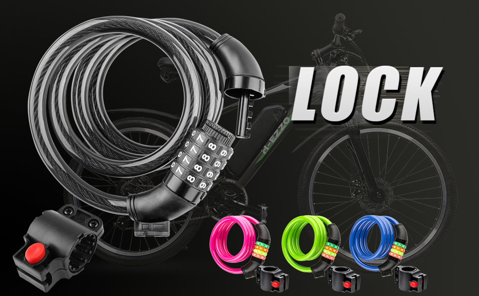 Bike Lock, 4 Feet Combination Bicycle Lock Cable High