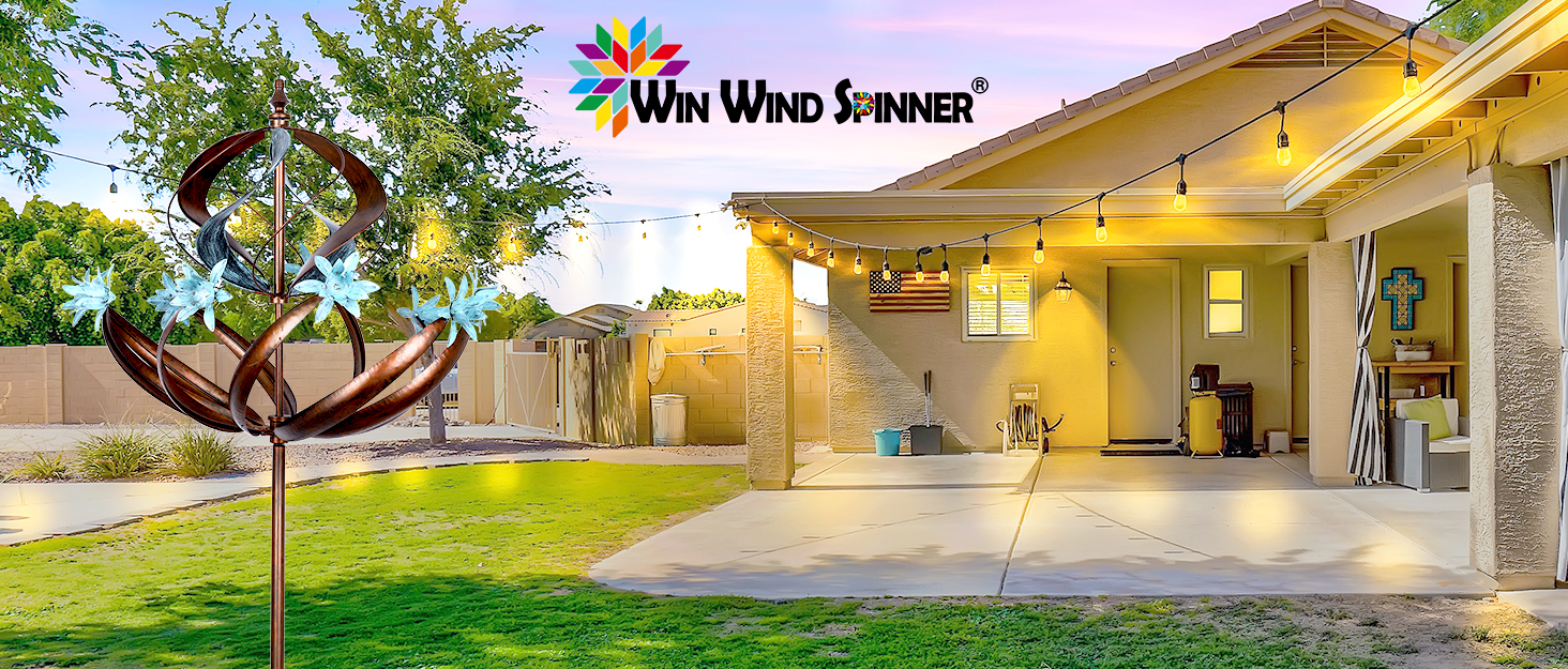 WinWindSpinner Outdoor Metal Wind Spinners for Yard Garden