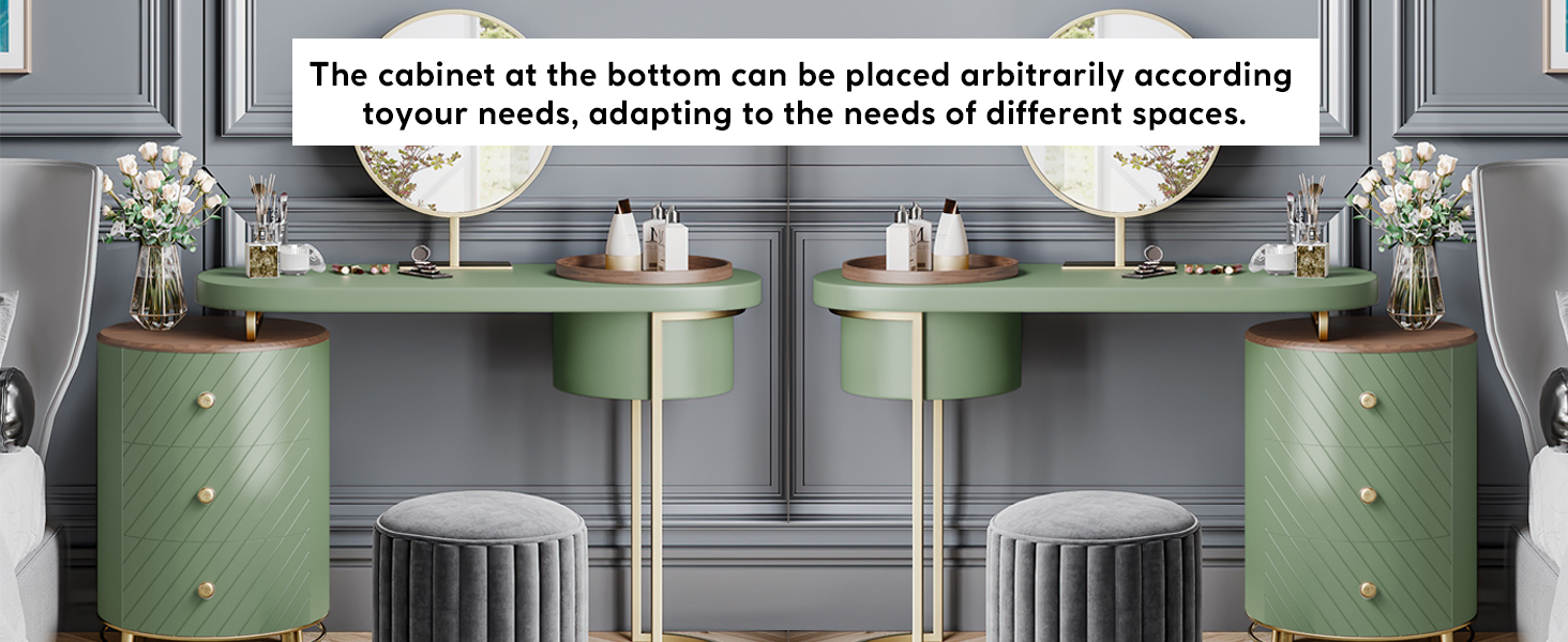 POVISON Vanity Desk with Mirror and Lights, 43" Modern