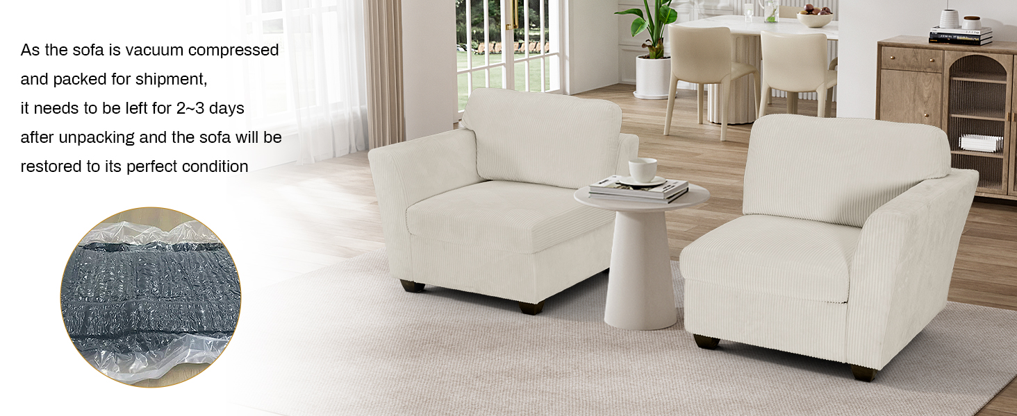 Corduroy Modular Sectional sofa couch for living room