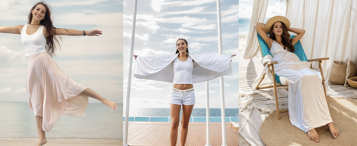 UPF 50+ Sun Protection Beach Wraps and Pashminas for Women Travel Scarf Blanket