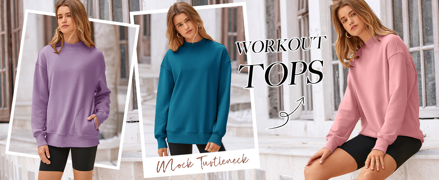 oversized sweatshirts women long sleeve tops for women womens plus sweatshirt mock neck sweatshirts