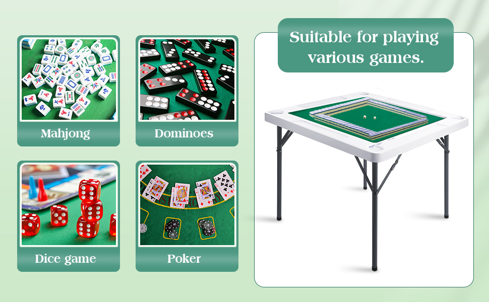 Thyle Folding Card Game Table, 34.65 Inches Foldable