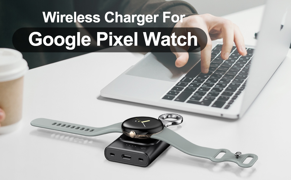 leChivée Tragbares Kabelloses Ladegerät für Google Pixel Watch, 1800mAh Pixel Watch Ladestation