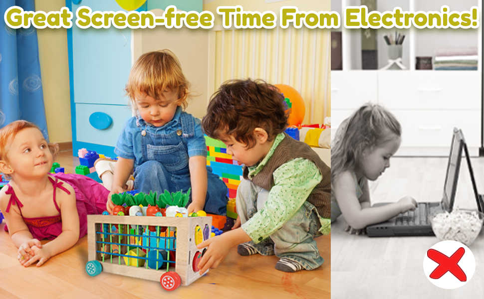 Winique Montessori Toys for 1 Year Old Carrot Harvest Game Learning Education Toys for Kids 1 2 3 4 Shape Sorter Fine Motor Skills Toys for Baby Boys Girls Toddler Activities 20 Wooden Montessori Toys