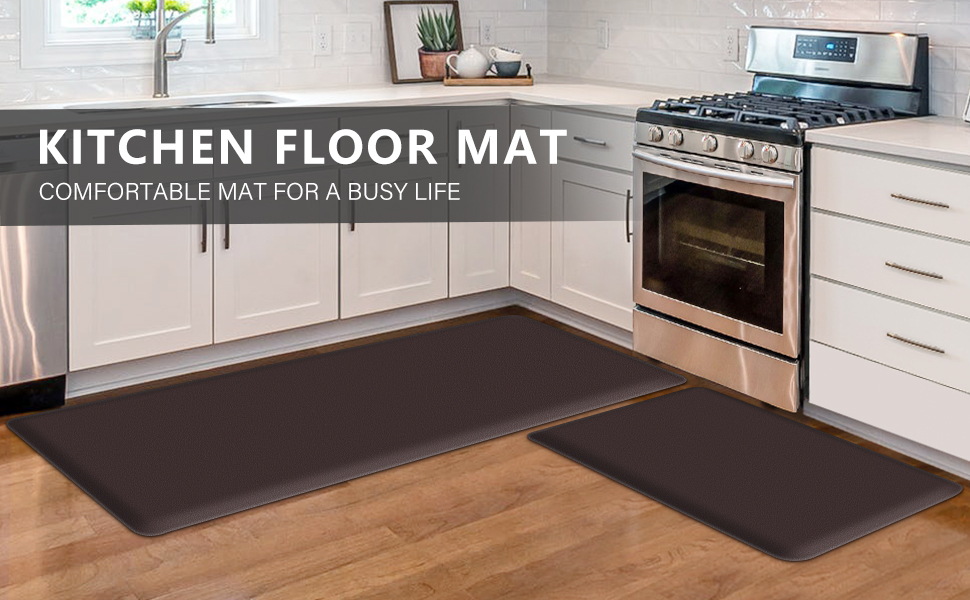 HappyTrends 2 PCS Kitchen Mat Cushioned AntiFatigue Floor