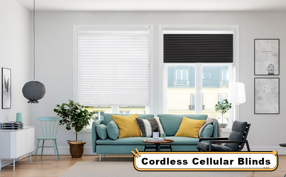 Cellular Shades for Windows Cordless Blinds for Windows, Custom Size Cellular Blinds for Windows