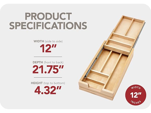 Rev-A-Shelf 12 Inch Wide 2 Tiered Kitchen Utensil & Cutlery