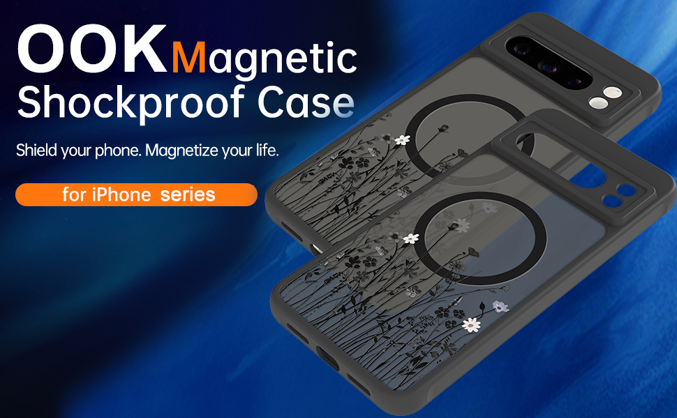 OOK for Google Pixel 8 Pro Case Black Wild Flower