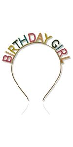 Birthday Girl Headbeand Colorful Rainbow Party Gift