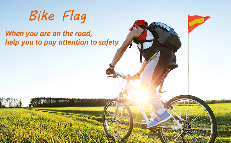 Bike Safety Flag with Pole 2 Sets, 6Foot Adjustable