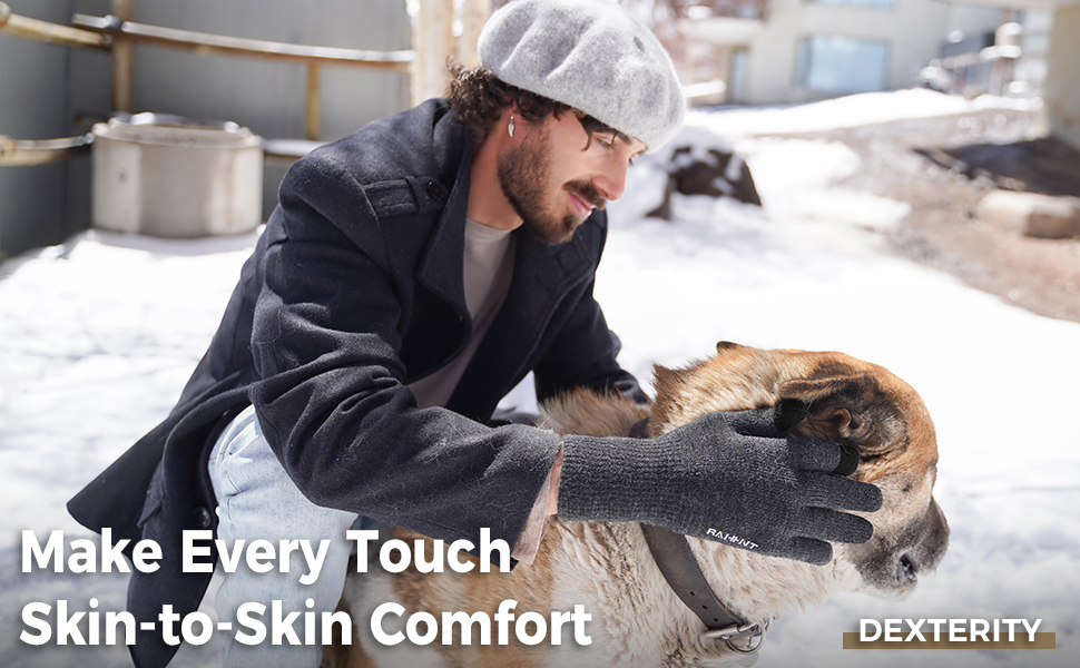 Pure Wool Winter Thermal Gloves Men Women Extra Warm Knit Gloves with