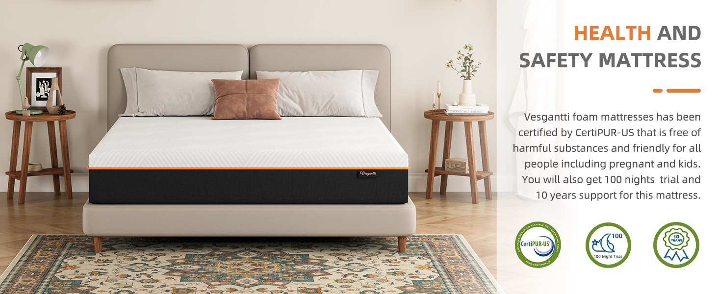 Vesgantti Single Mattress, 20CM Gel Memory Foam Single Mattress for