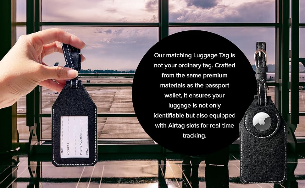 Airtag Passport Holder with Luggage Tag Travel Pack Cover