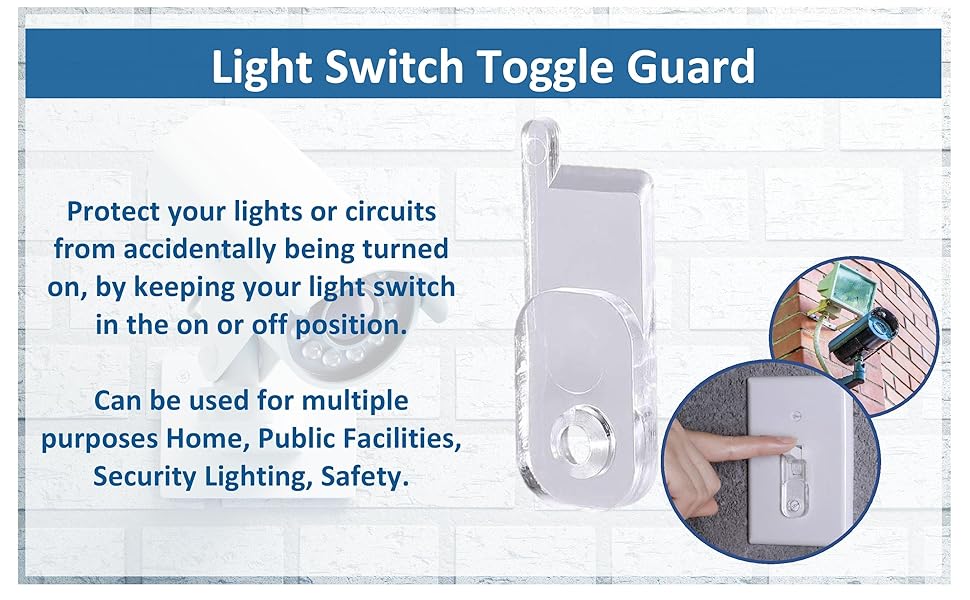Clear Toggle Switch Plate Cover Guard 6 Pack Keeps Light Switch ON or