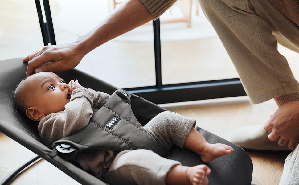 BabyBjörn Bouncer Balance Soft, Woven/Jersey Tri Fabric, Dark Grey