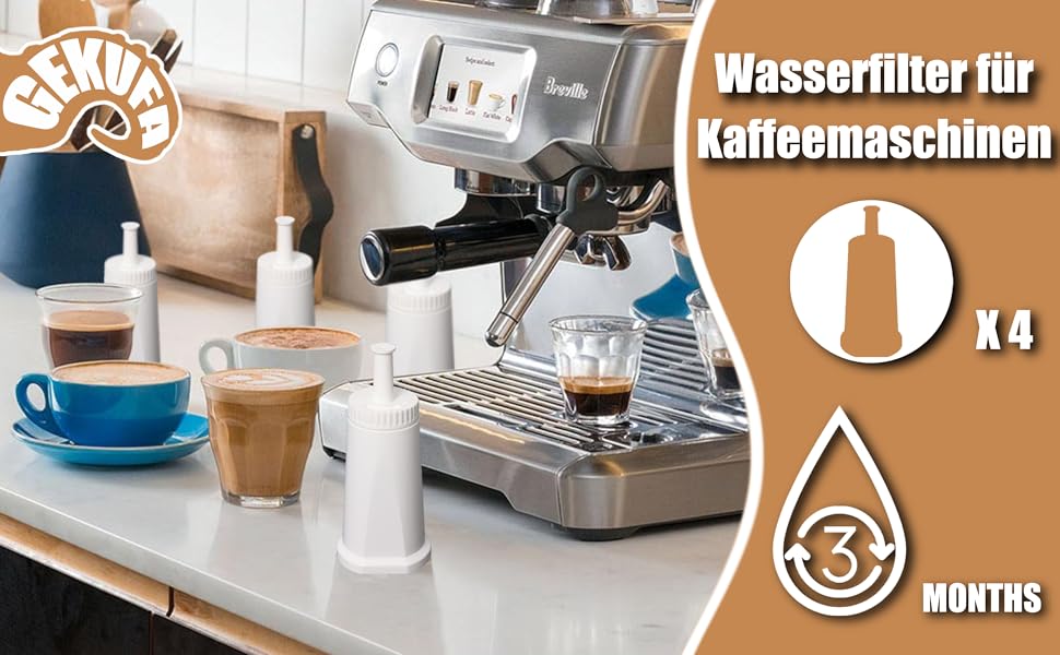 BES008 Sage Barista Express Wasserfilter 4 Stück, Kompatibel Mit Sage