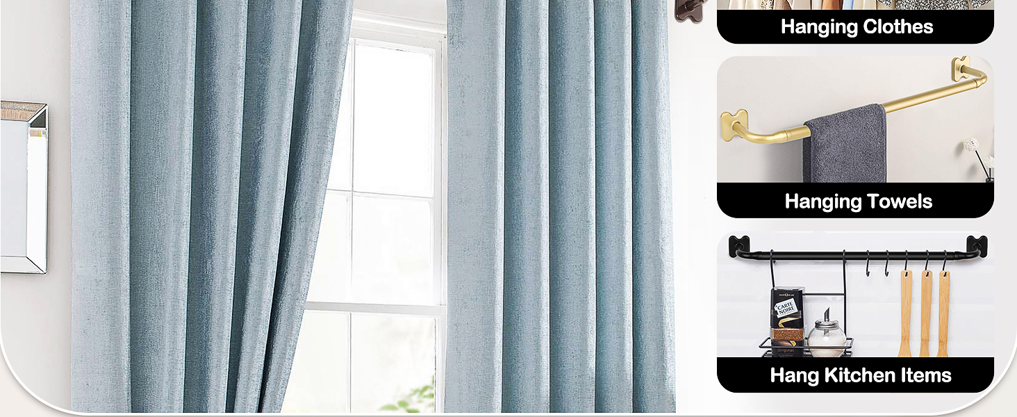 Blackout Curtain Rods for Windows 48 to 84 Inches(47ft