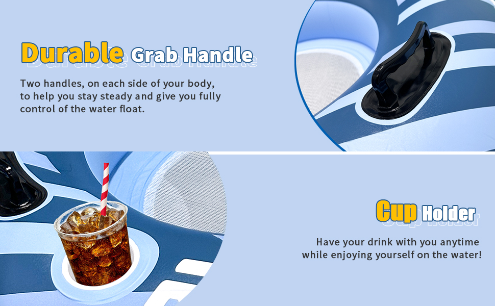 TINSUN Heavy Duty River Float Tubes for Adults 2 Pack