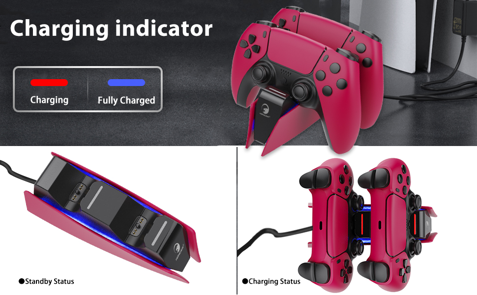 Station de charge pour PS5, station de charge PS5 avec adaptateur secteur à commutation