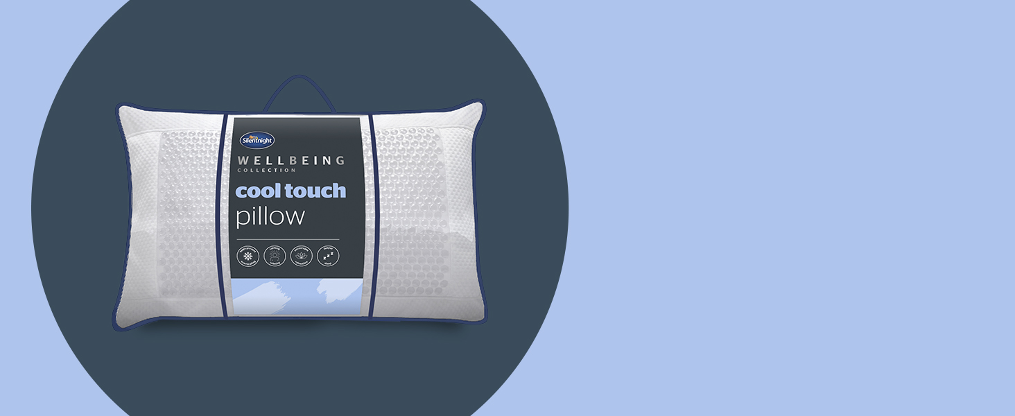 Silentnight Cool Touch Pillow - Cooling Pillow for Sleeping Cold Pillows Cool Gel Pillow Pad for Night Sweats Wellbeing Collection Cooling Pads, White 8 Cool Touch Pillow