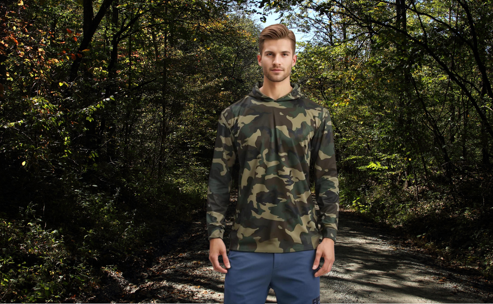 Men'S Long Sleeve Sun Protection Shirts Lightweight Hunting Shirt Quick Dry Fishing Hoodie