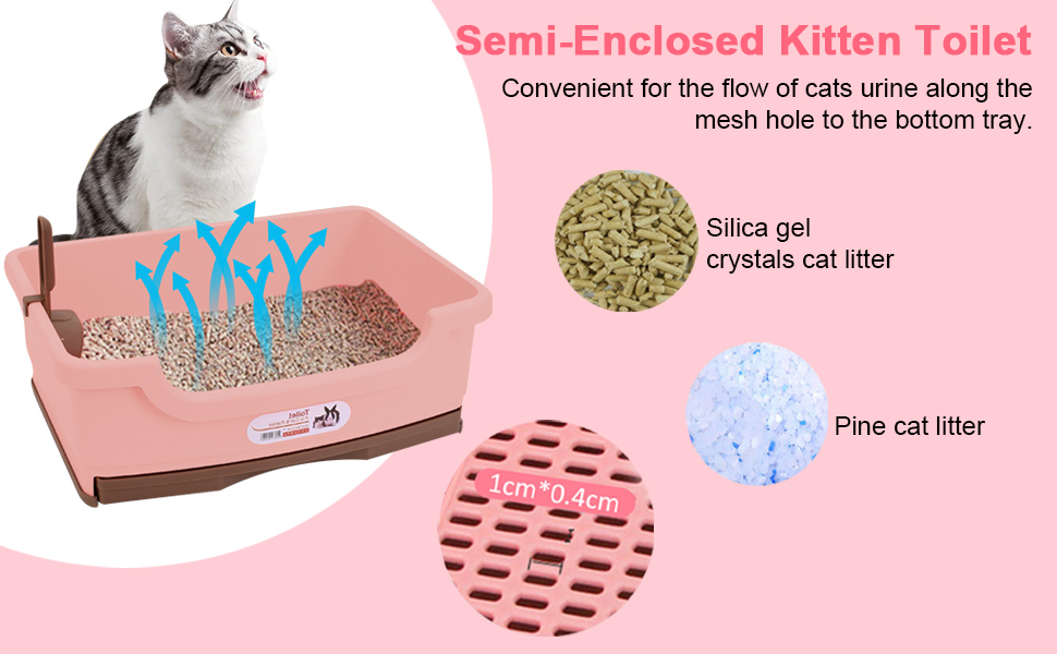 Open Cat Litter Box SemiEnclosed Kitten Toilet Sand Basin Anti