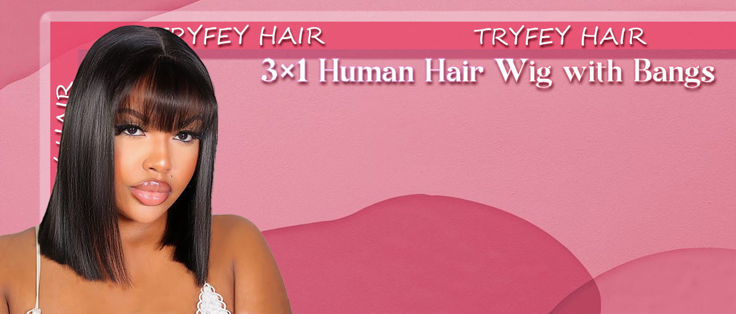 Tryfey Bob Wig Human Hair Glueless Bob Wig Bob Wigs for