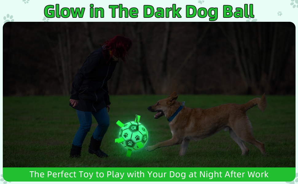 Glow in The Dark Dog Toys Soccer Ball
