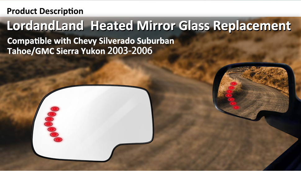 Driver Side Heated Mirror Glass ReplacementRear View