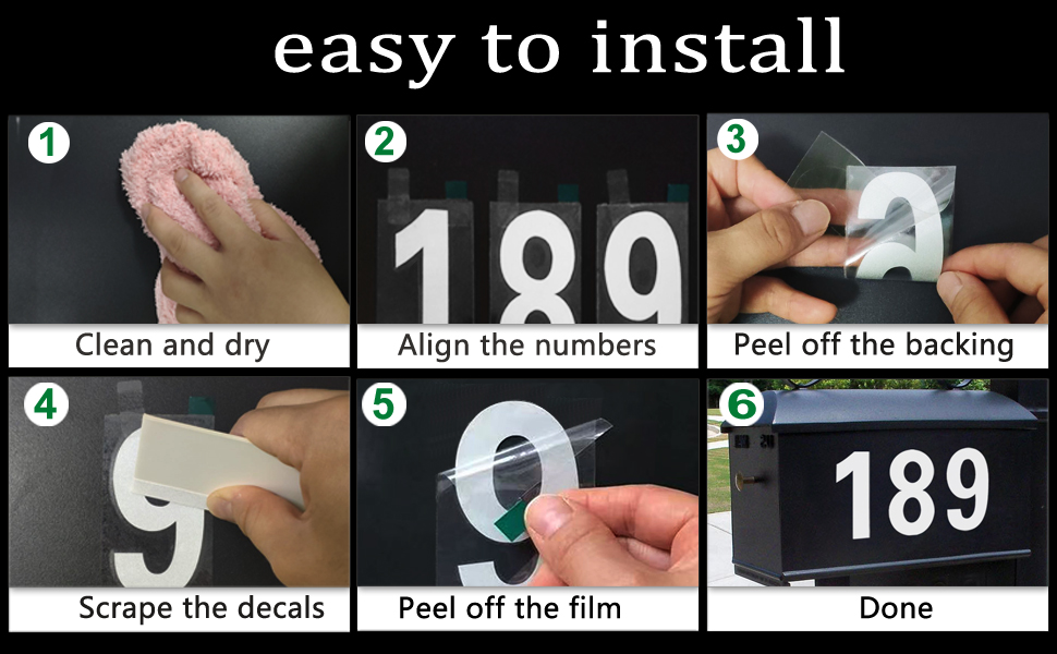 Mailbox Numbers, Reflective Mailbox Numbers for Outside