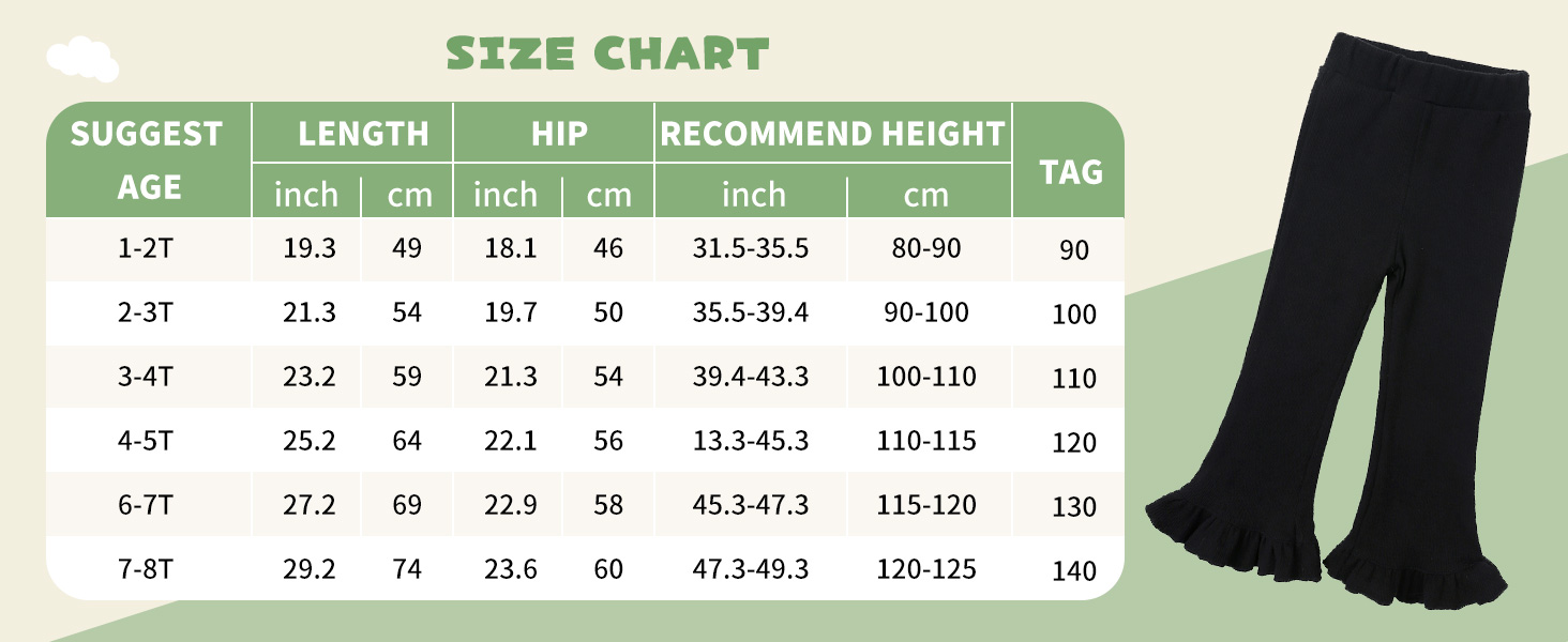 Kids Girls Flare Pants