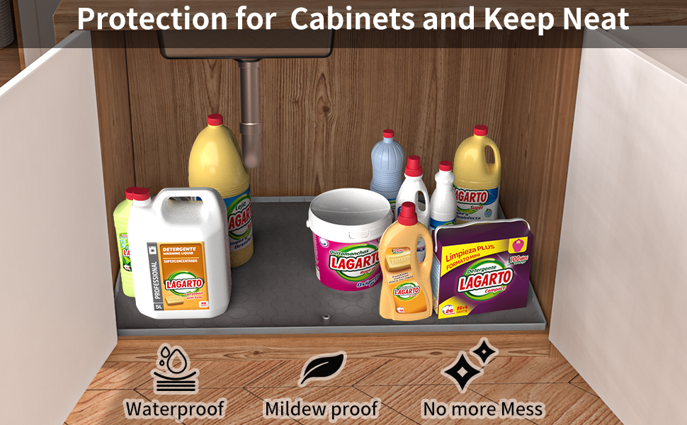 Under Sink Mat for Kitchen Waterproof Under Sink Liner
