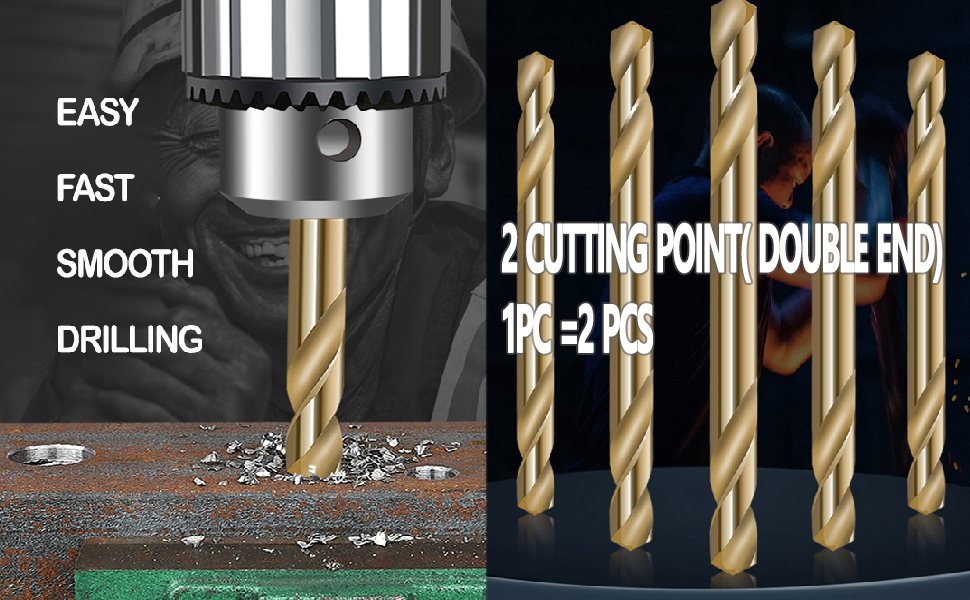HSS Cobalt Drill Bit Double End 3/16 in. Stubby Body Drill Steel Metal Iron10Pcs Amazon.ca