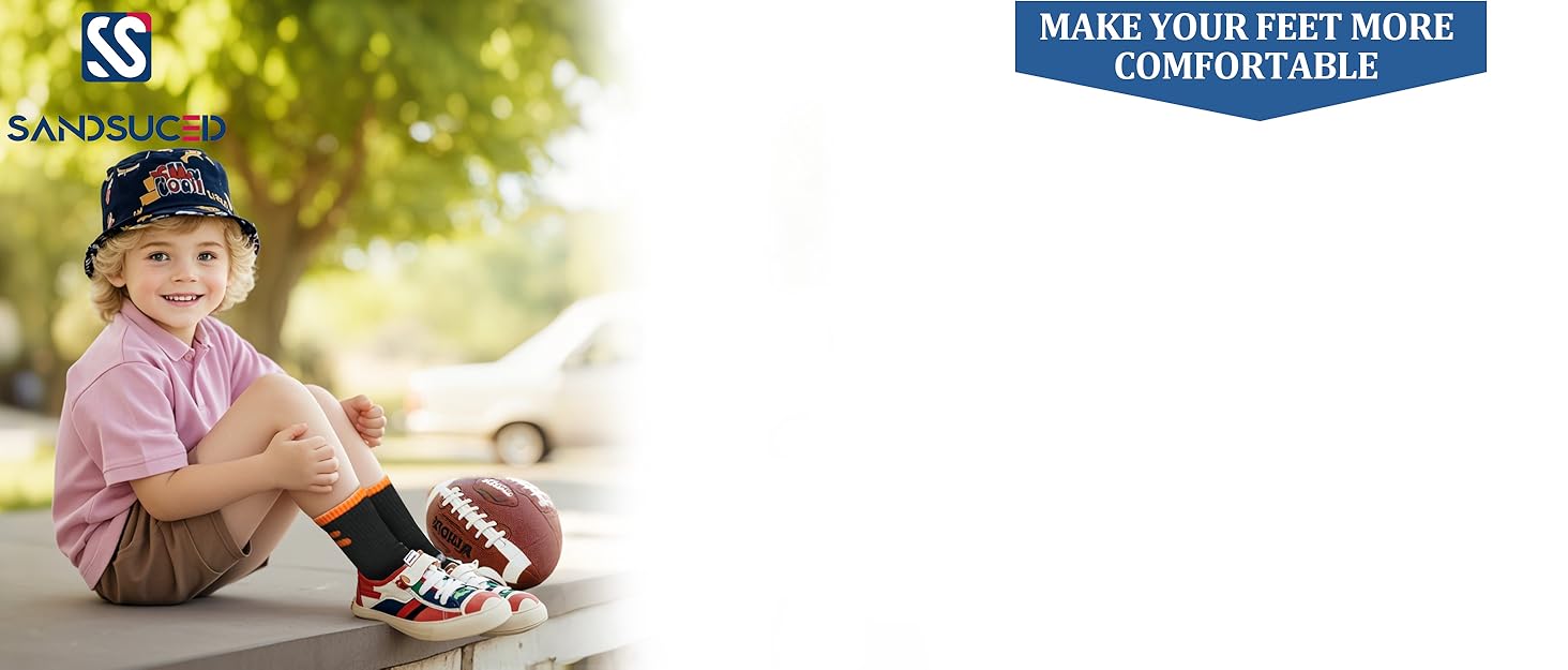 Sandsuced 6 Pairs Kids Boys Socks Athletic Basketball Sport Youth Crew Cotton Soft Breathable Socks for Outdoor 2 6 Pairs Kids Boys Socks Athletic Basketball Socks