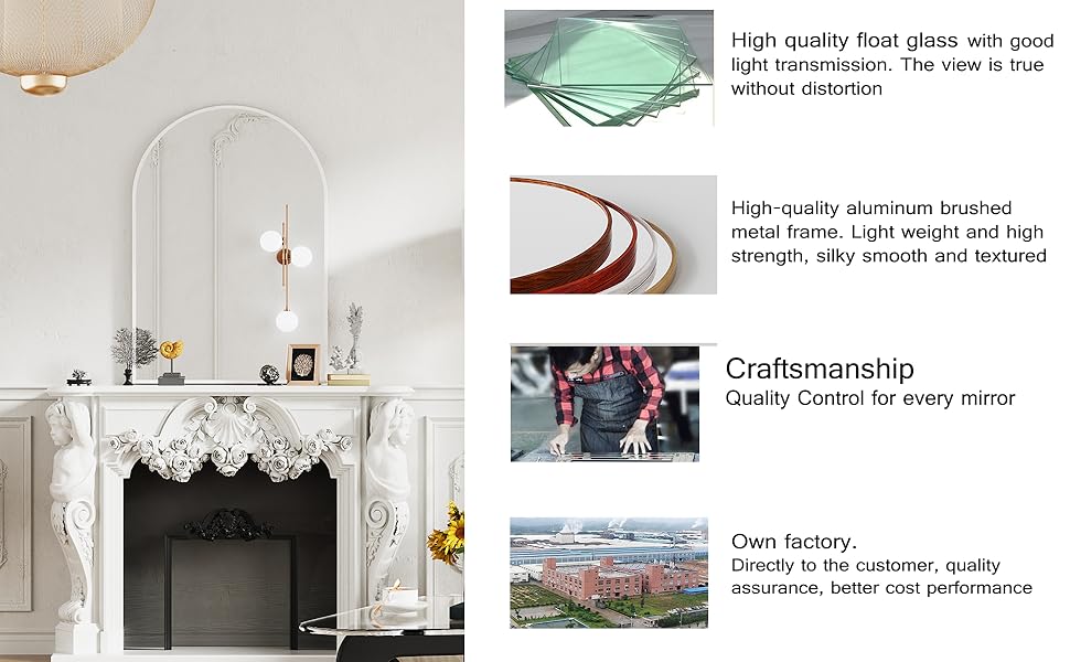 RICHTOP 22x30 White Frame Mirror, White Bathroom Mirror for