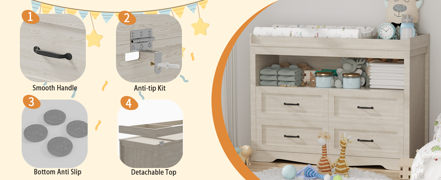 Baby Changing Table Dresser 