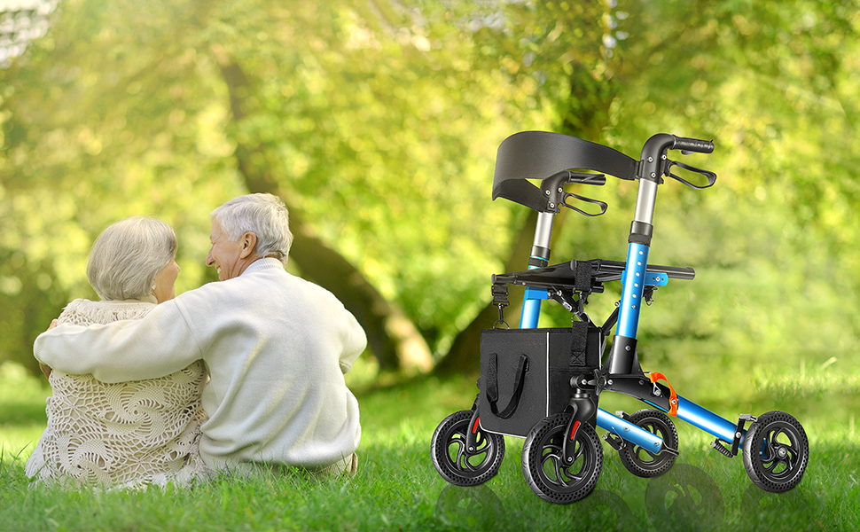 ROLLATOO Rollator Walker with Seat Upgraded All Terrain 8