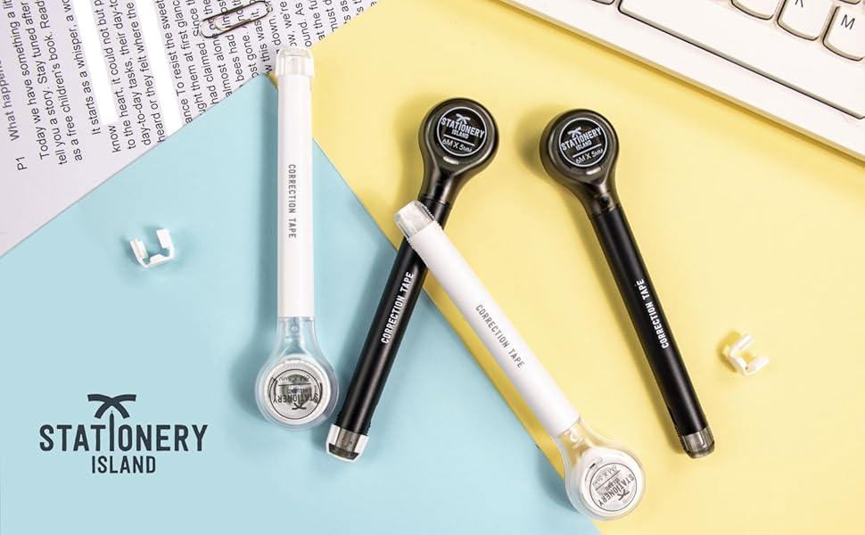 STATIONERY ISLAND Correction Tape Round Pocket White Out Correction