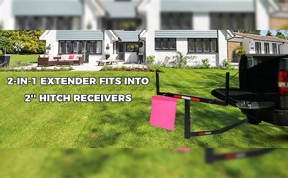 ECOTRIC Pickup Truck Bed Extender Hitch Mount Adjustable Extension for