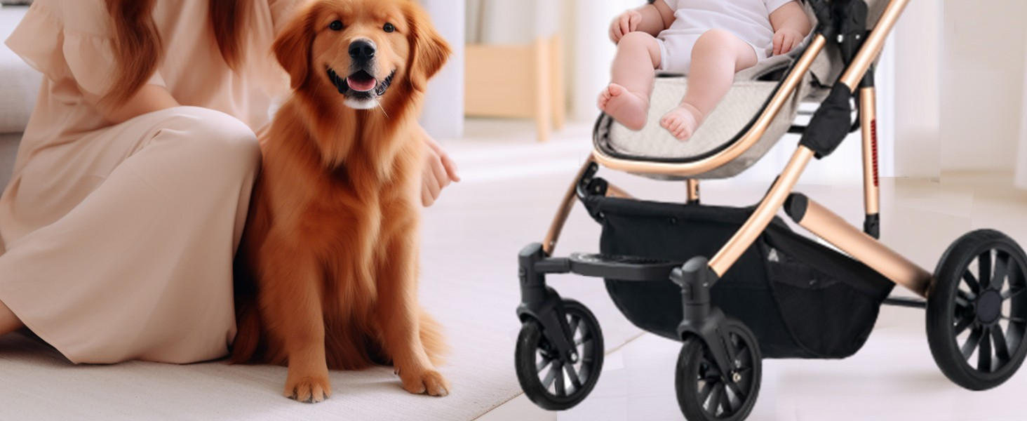 bassinet stroller beige gold