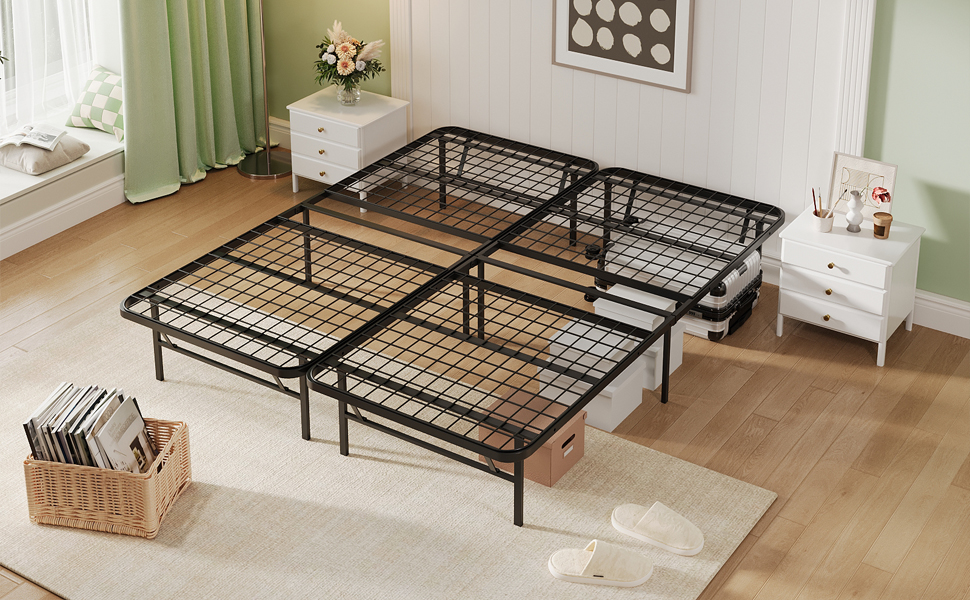 Amazon.com: topfresh Foldable Full Bed Frame Metal Platform
