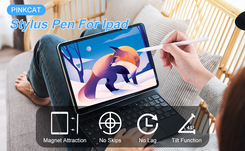 Stylus Pen for iPad with Palm Rejection, PINKCAT 2X Fast
